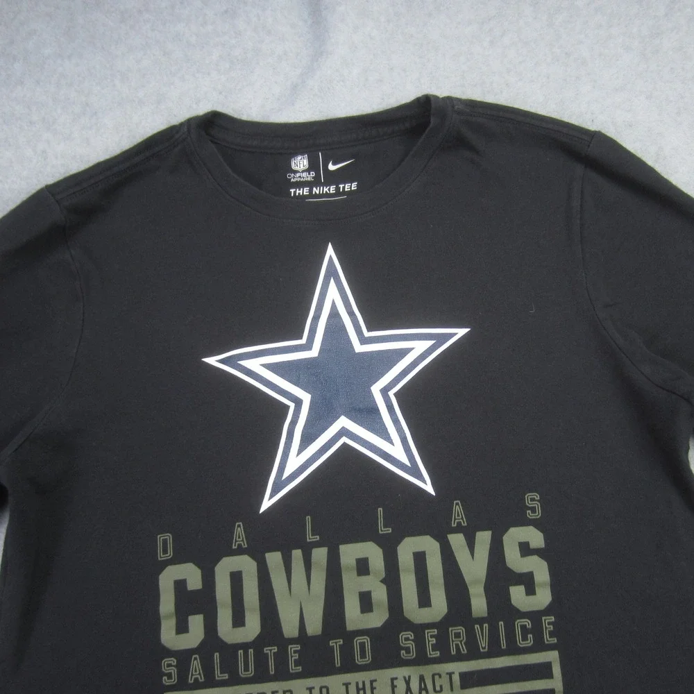 Dallas Cowboys Shirt Youth XL Black Salute to‎ Service Nike On Field Dri-Fit NFL